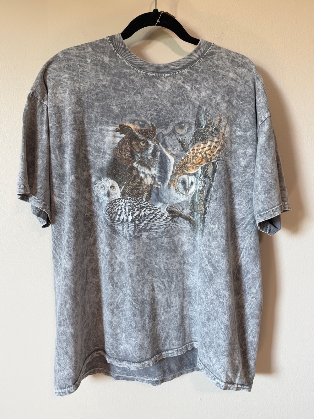 Vintage Polar Graphics OWL animal graphic print tee shirt heavyweight size XL